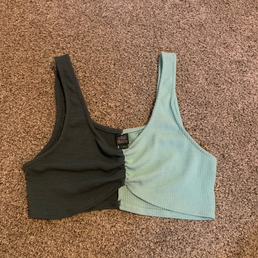 Summer wear dress up dress down crop tank top.